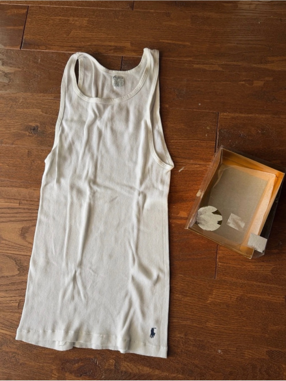 Polo by Ralph Lauren Cream Ribbed Tank Top for Men